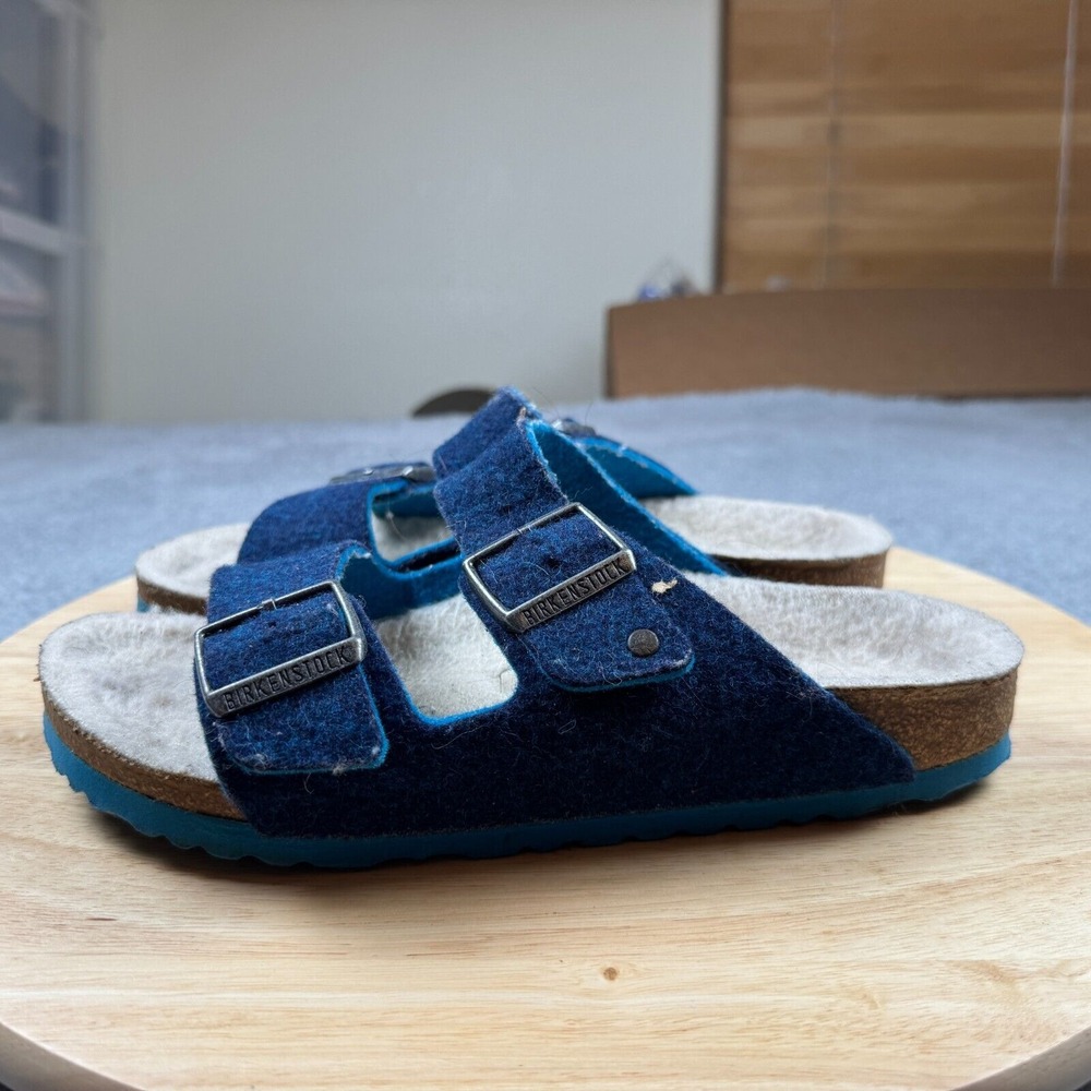 Birkenstock Arizona Shearling Suede Wool Felt Sandals Size‎ 7 Women's